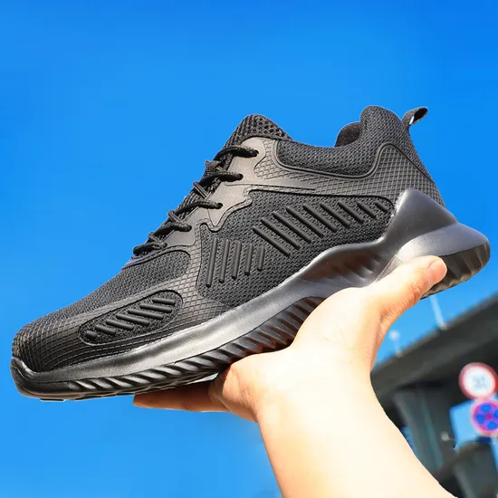 Black Color Leather Upper Oil and Slip Resist Steel Toe Safety Shoes
