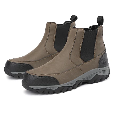 産業建設レザーブーツ認定OEM卸売メーカー安全作業靴労働者男性用スチールつま先付き